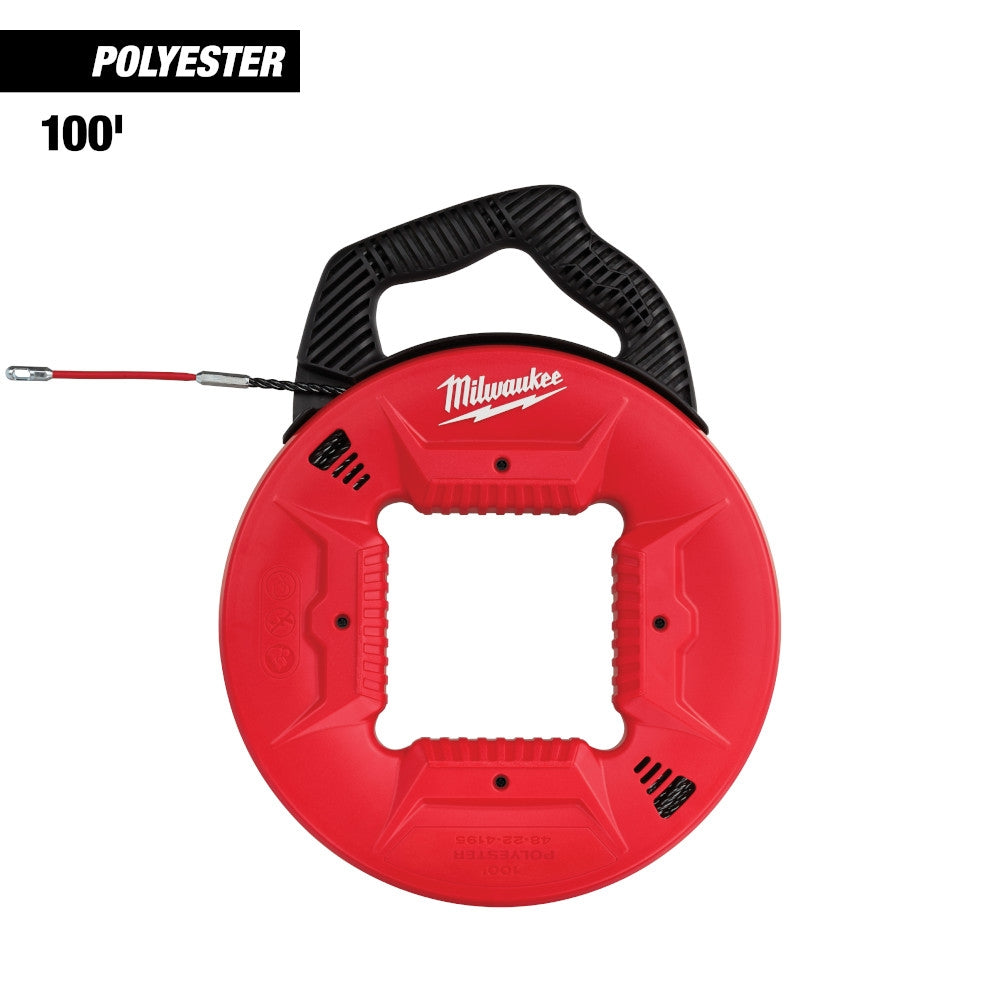 Milwaukee 48-22-4195 100' Polyester Fish Tape w/ Flexible Metal Leader - Ace Tool Group - Milwaukee
