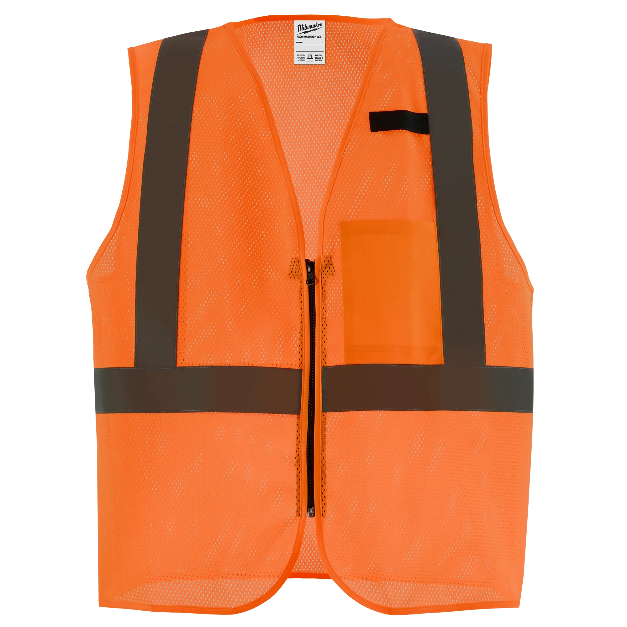 Milwaukee Class 2 High Visibility Orange  Mesh One Pocket Safety Vest - 2X/3X-CSA - Ace Tool Group - Milwaukee