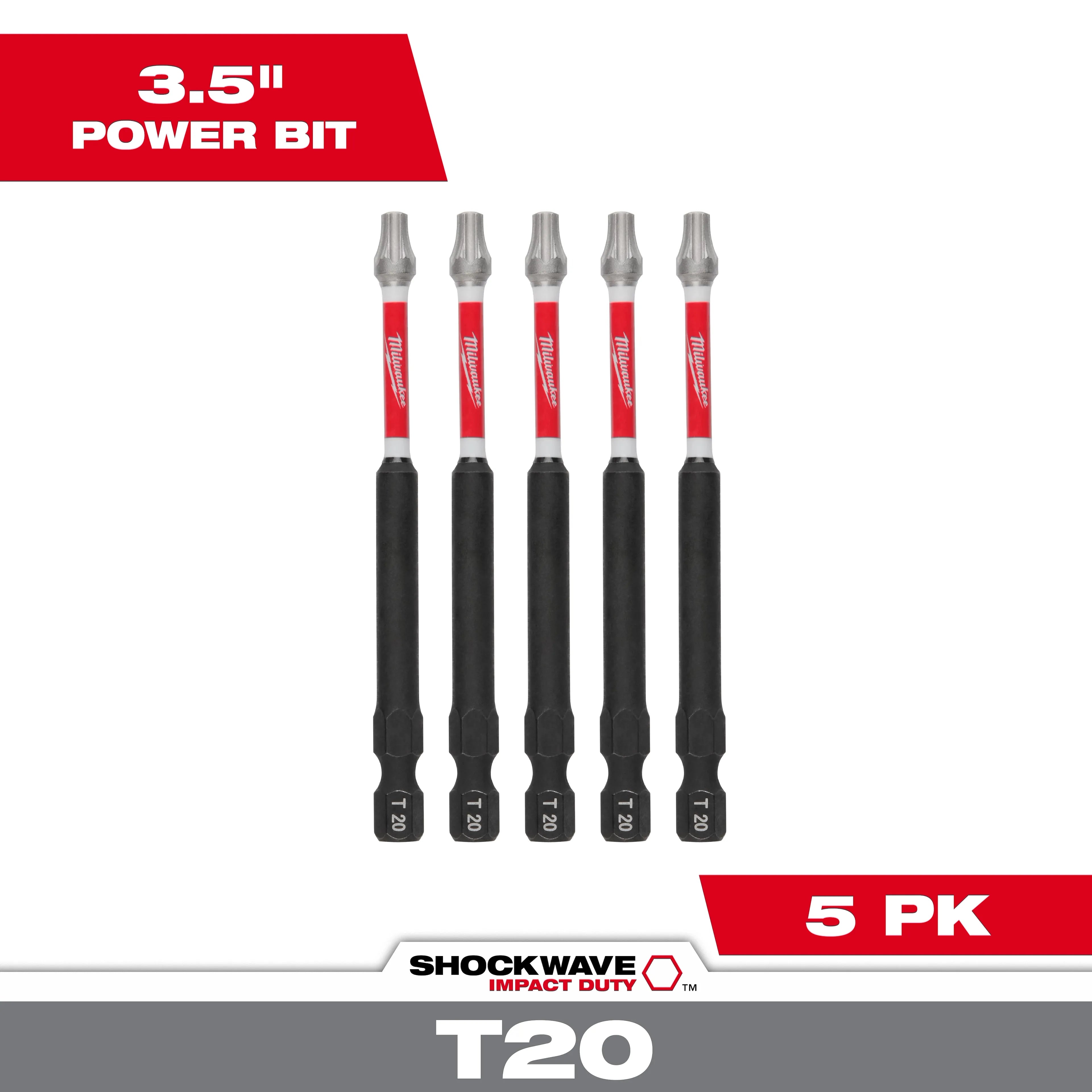 Milwaukee 48-32-4578 SHOCKWAVE 3.5 in. T20 Impact Driver Bits 6PK - Ace Tool Group - Milwaukee