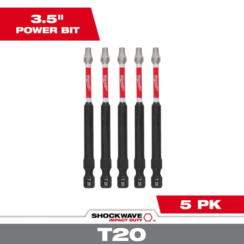 Milwaukee 48-32-4578 SHOCKWAVE 3.5 in. T20 Impact Driver Bits 6PK