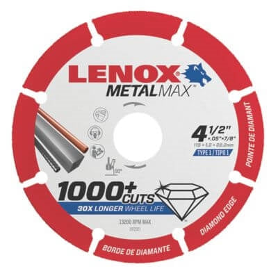 Lenox 1972921 MetalMax Cutoff Wheel 4.5 in. x 7/8 in. - Ace Tool Group - Lenox