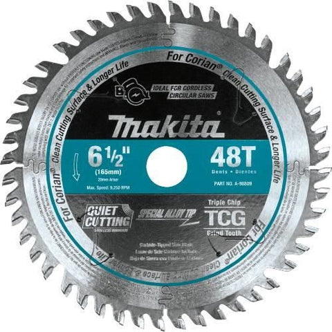 Makita A-98809 6-1/2 in. 48T Carbide Plunge Saw Blade - Ace Tool Group - Makita