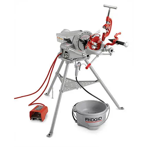 RIDGID 15682 Pipe Threading Machine with Model 300 Power Drive, 811A NPT Die Head, Manual Oiling, 38 RPM, 1/2 HP, 115V/15A - Ace Tool Group - Ridgid