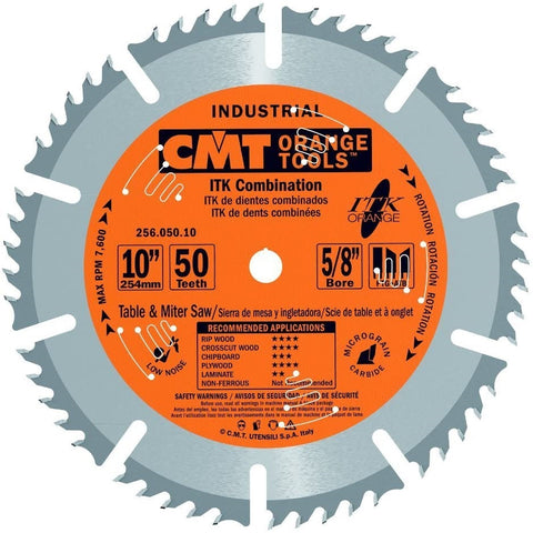 CMT 256.050.10 ITK 10 in. x 50T Saw Blade - Ace Tool Group - CMT