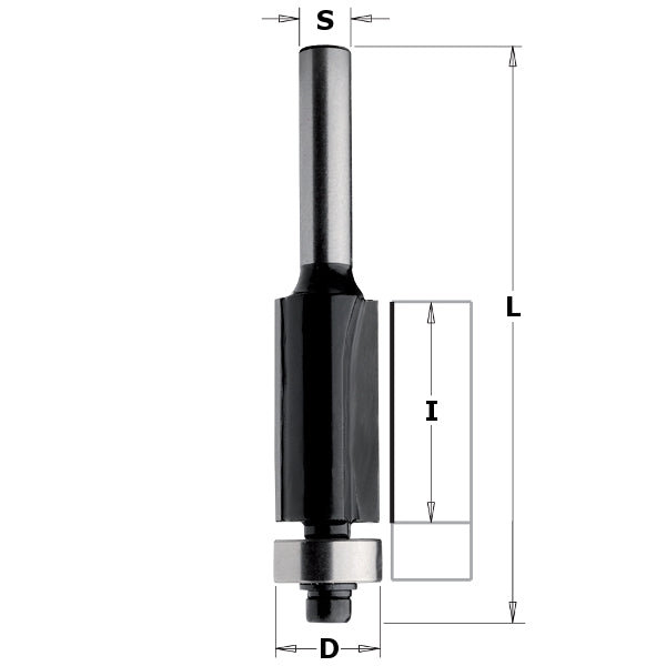 CMT 80604 Contractor Flush Trim Bit, 1/2-inch Diameter, 1/4-inch Shank - Ace Tool Group - CMT