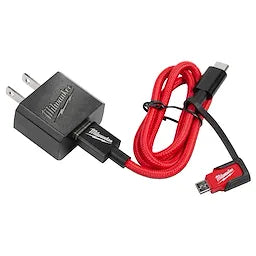 Milwaukee 48-59-1209 3ft USB-C and 2.1A Wall Charger w/Micro USB Adaptor - Ace Tool Group - Milwaukee