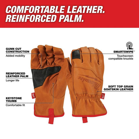 Milwaukee 48-73-0010 Goatskin Leather Gloves - Ace Tool Group - Milwaukee