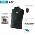 Makita DCV200Z 18V LXT Lithium-Ion Cordless Heated Vest (Vest Only), Black - Ace Tool Group - Makita