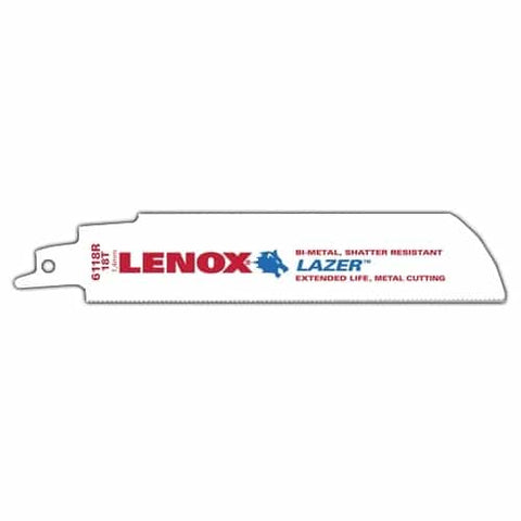 Lenox Lazer Metal Cutting Reciprocating Saw Blade Bi-Metal 6-Inch 18 Tpi 25/Pk - Ace Tool Group - Lenox