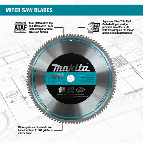Makita A-93712 12" 60T Micro'Polished Miter Saw Blade - Ace Tool Group - Makita