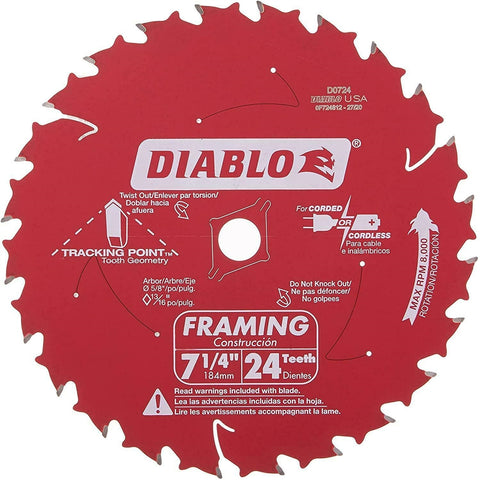 Diablo Tools D0724Vpx Diablo Tools 7-1/4 In. X 24T Saw Blade - Ace Tool Group - Diablo