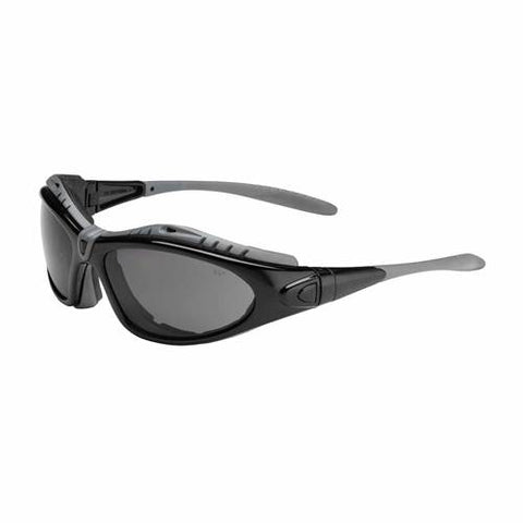 PIP 250-50-0421 Fuselage Eyewear/Dust Goggle, Gray Polycarbonate Lens, Anti-Fog And Anti-Scratch, Black Frame W/ Gray Foam Padding And Rubber Temple -12 Pack - Ace Tool Group - Protective Industrial Products