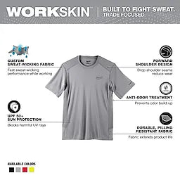 Milwaukee 414G-S WORKSKIN LIGHT SS SHIRT - GRAY S - Ace Tool Group - Milwaukee
