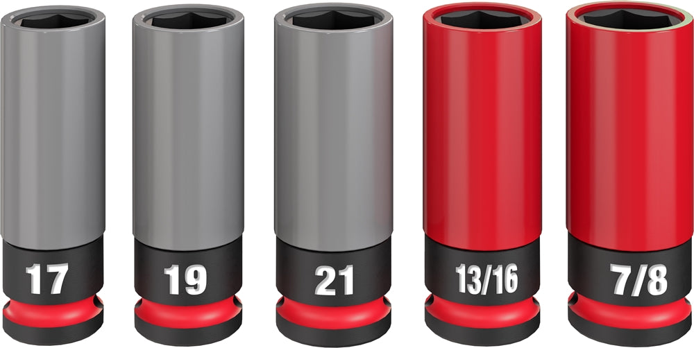 Milwaukee 49-66-7832 SHOCKWAVE Impact Duty 1/2 Drive SAE & Metric 9PC Lug Nut Wheel Socket Set - Ace Tool Group - Milwaukee
