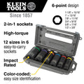 Klein 66060 2-in-1 Impact Socket Set 6-Point 6-Piece - Ace Tool Group - Klein