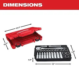 Milwaukee 48-22-9510 28 pc 1/2" Socket Wrench Set - Metric - Ace Tool Group - Milwaukee