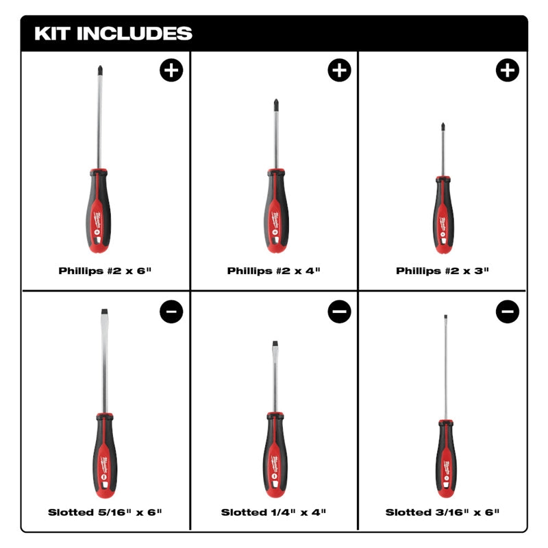Milwaukee 48-22-2706 Screwdriver Kit - 6 PC - Ace Tool Group - Milwaukee