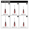 Milwaukee 48-22-2706 Screwdriver Kit - 6 PC - Ace Tool Group - Milwaukee