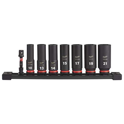 Milwaukee 49-66-7021 8PC SHOCKWAVE Impact Duty  3/8" Drive Metric Deep 6 Point Socket Set - Ace Tool Group - Milwaukee