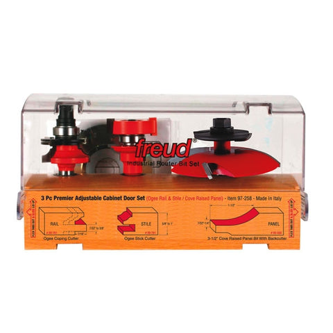 Freud Tools 3 Piece Premier Adjustable Cabinet Bit Set - Ace Tool Group - Freud