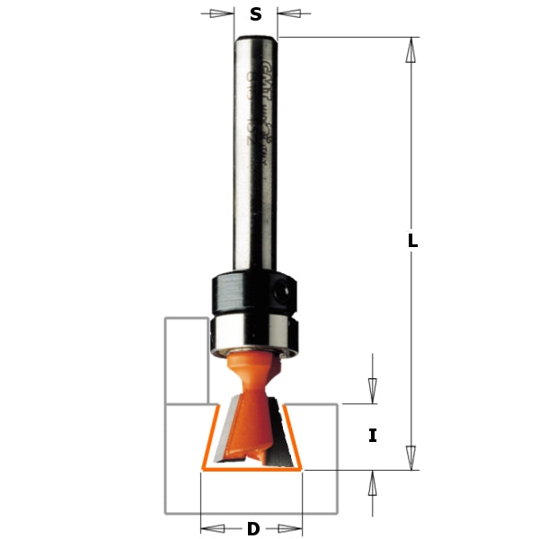 CMT 818.087.11B Dovetail Bit, 11/32-Inch Diameter, 1/4-Inch Shank - Ace Tool Group - CMT