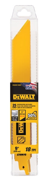 Dewalt Dwar9118B25 9In 18Tpi 1In Recip Bld-25 - Ace Tool Group - DeWalt