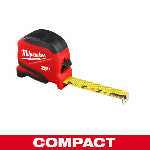 Milwaukee 48-22-1725 25ft Compact Tape Measure 6 Pack - Ace Tool Group - Milwaukee