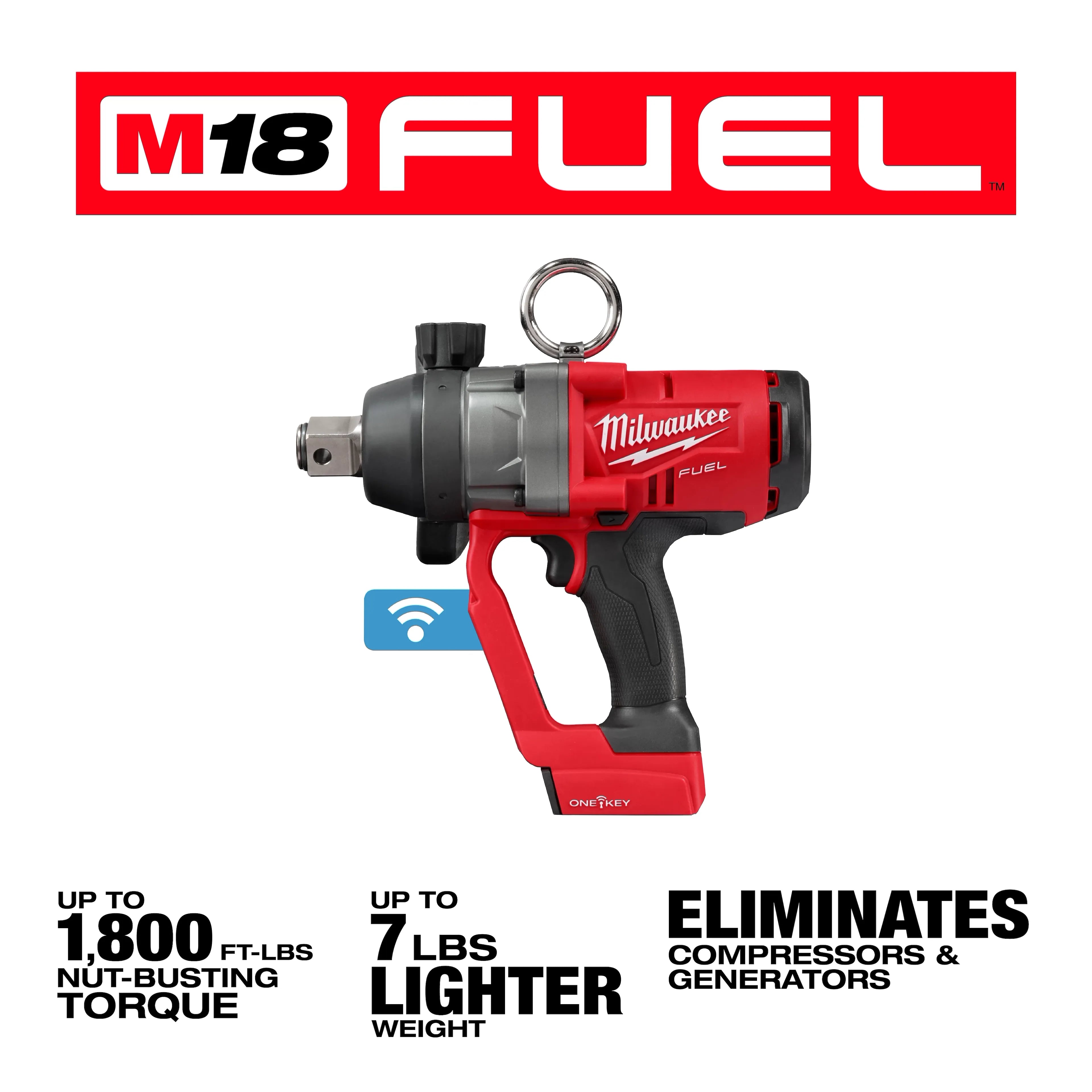 Milwaukee 2867-20 M18 FUEL 1" HTIW w/ ONE-KEY Bare Tool - Ace Tool Group - Milwaukee