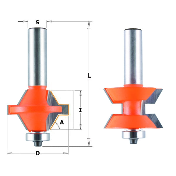 CMT 855.510.11 2-Pcs Edge Banding Bit Set, 1-37/64-Inch, 1/2-Inch Shank - Ace Tool Group - CMT