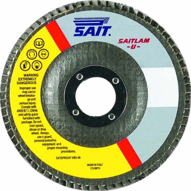 Sait 73893 Saitlam Up Flap Disc 4-1/2 x 7/8 Zirconium 80X Pack 10 - Ace Tool Group - Sait
