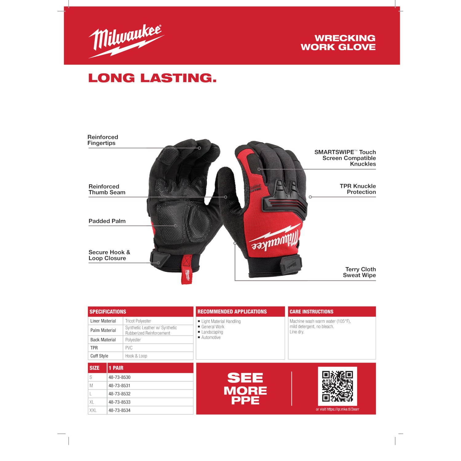 Milwaukee 48-73-8530 Wrecking Work Glove - Ace Tool Group - Milwaukee