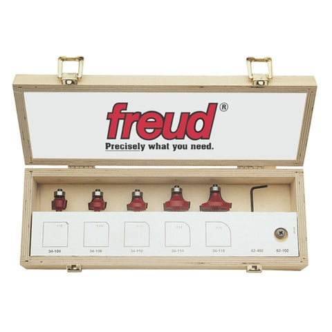 Freud Tools 5 Piece Round Over/Beading Bit Set (1/4" Shank) - Ace Tool Group - Freud