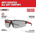 Milwaukee 48-73-2108 Safety Glasses - Gray Fog-Free Lenses (Polybag) 12 Pack - Ace Tool Group - Milwaukee