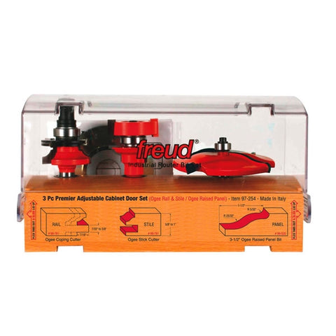 Freud Tools 3 Piece Premier Adjustable Cabinet Bit Set - Ace Tool Group - Freud