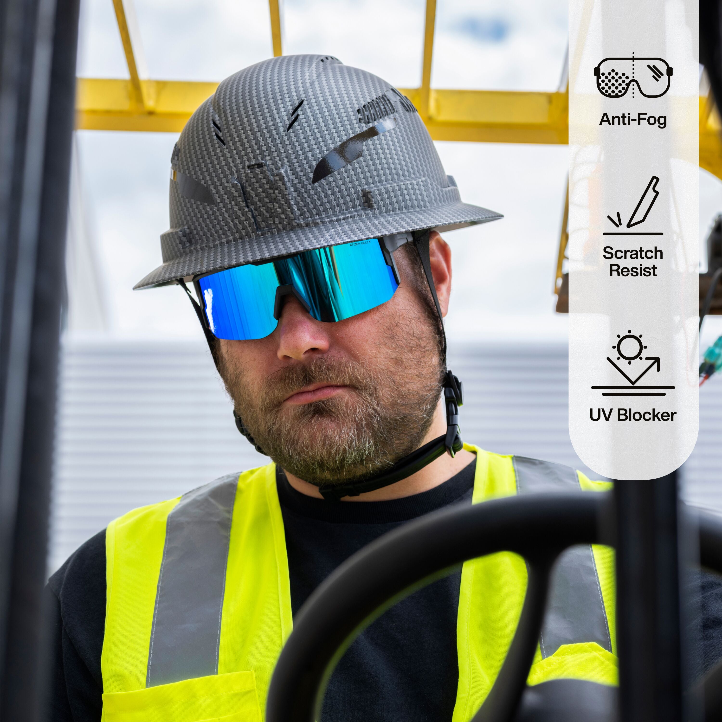 Klein 22102 Mirrored Blade Safety Glasses, Blue Lens