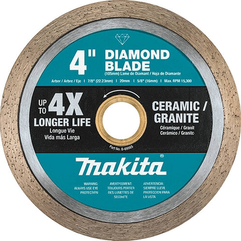 Makita B-69565 4 in. Diamond Blade Continuous Rim - Ace Tool Group - Makita