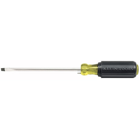 Klein Tools 605-6B 1/4'' (6 mm) Wire Bending Cabinet-Tip Screwdriver - 6'' (152 mm) Round-Shank - Ace Tool Group - Klein