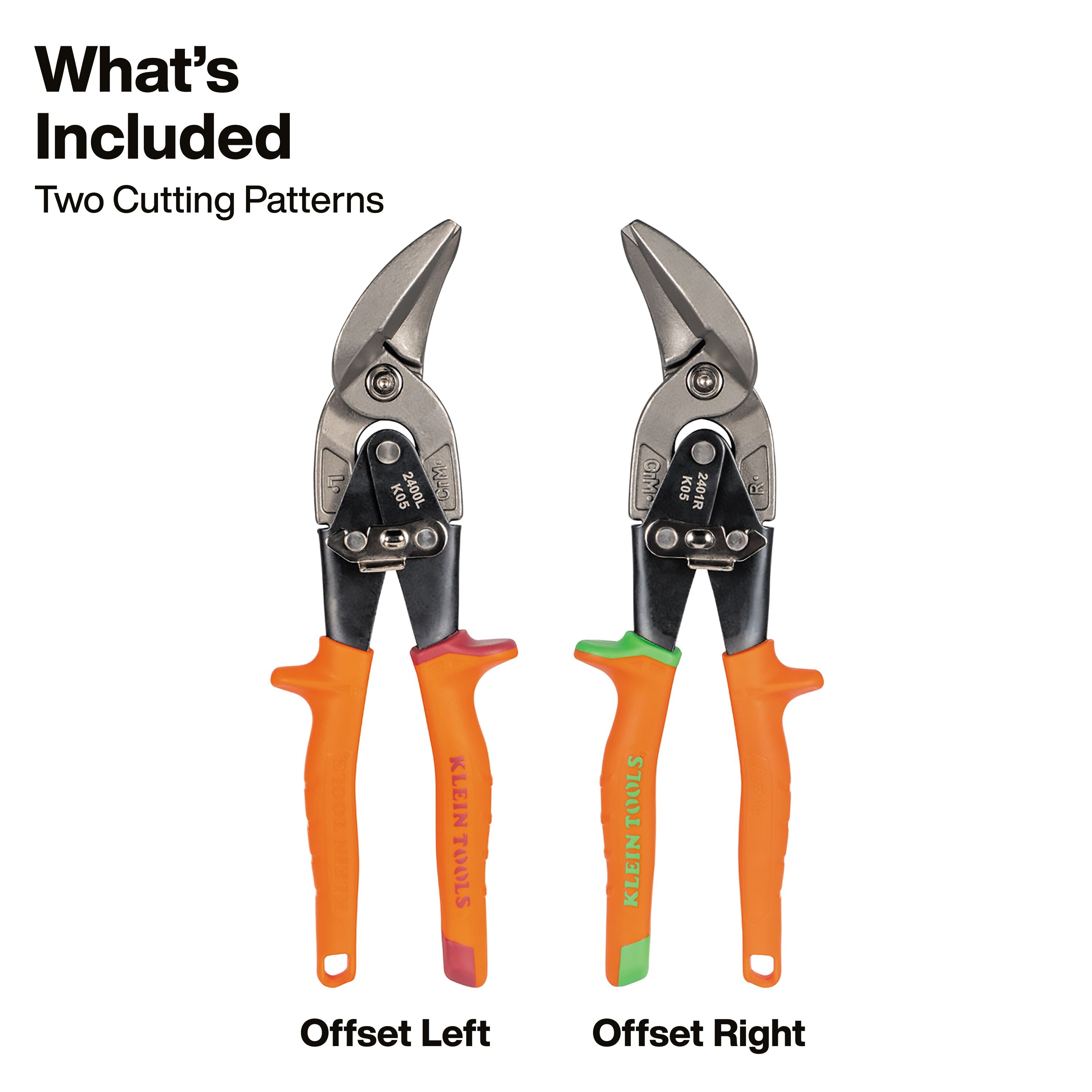 Klein 2403RL Offset Aviation Snips, 2-Pack