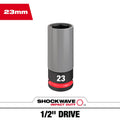 Milwaukee 49-66-7808 SHOCKWAVE Impact Duty 1/2 Drive 23MM Metric Lug Nut Wheel Socket - Ace Tool Group - Milwaukee
