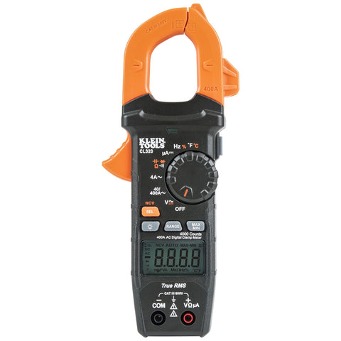 Klein CL320 HVAC Digital Clamp Meter, AC 400 Amp - Ace Tool Group - Klein