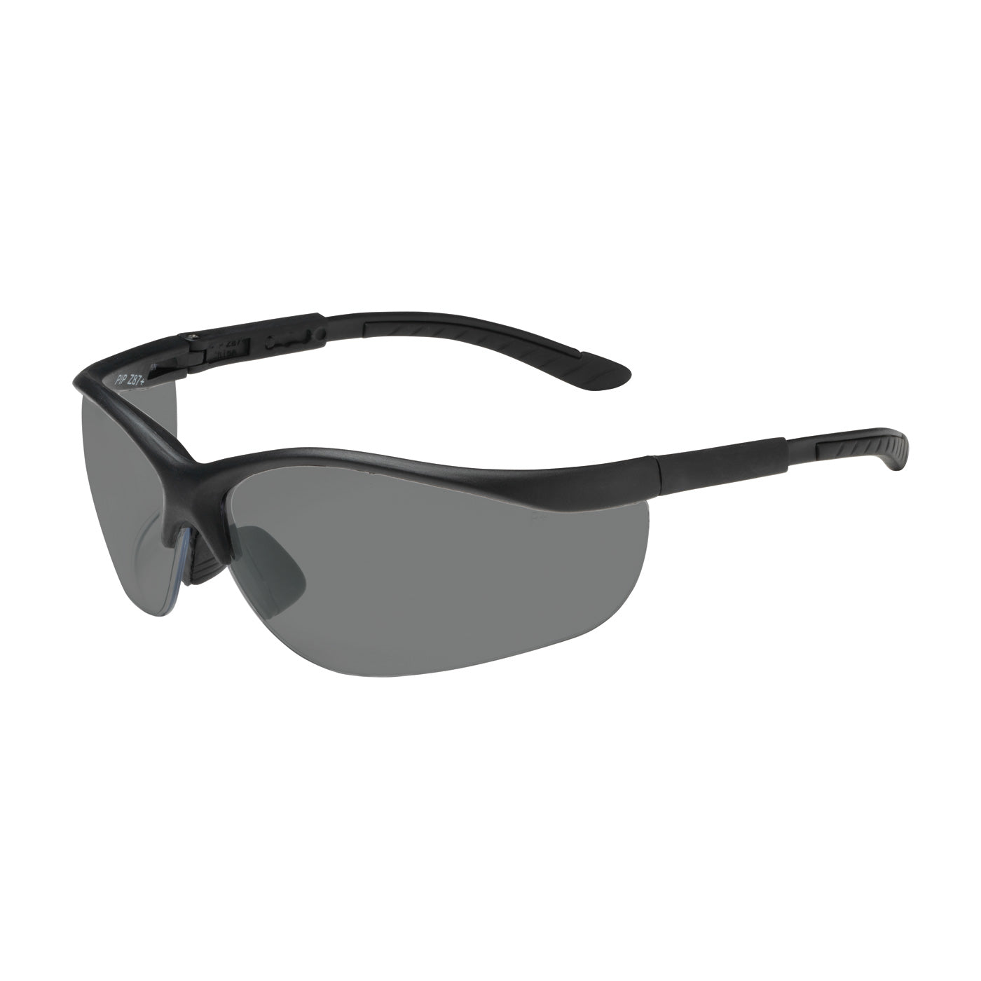 PIP 250-21-0421 Hi-Voltage Ac Eyewear, Gray Polycarbonate Lens, Anti-Scratch And Anti-Fog, Semi-Rimless Black Frame, Rubber Nose Pads And Temple -12 Pack - Ace Tool Group - Protective Industrial Products