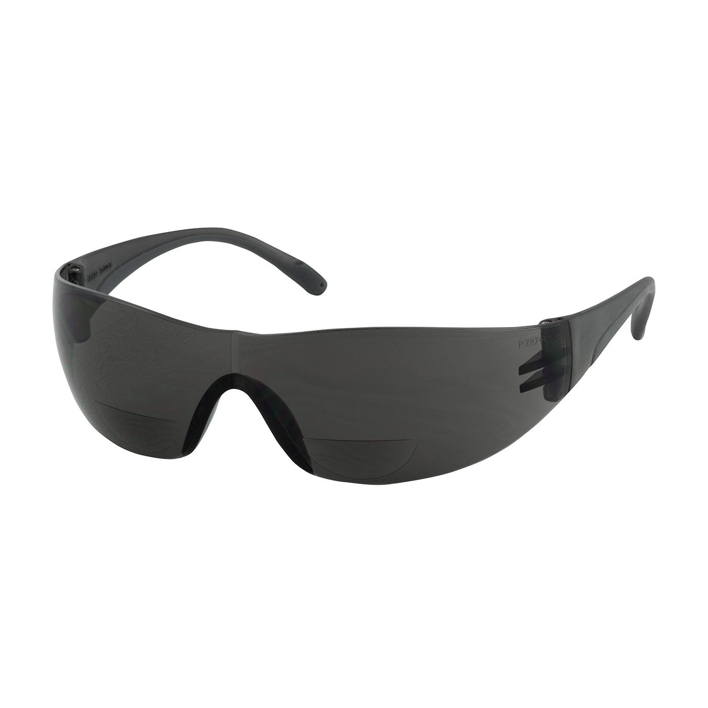PIP 250-27-0125 Zenon Z12R Reading Magnifier Eyewear, Corrective Bifocal +2.50 Diopter, Gray Polycarbonate Lens, Anti-Scratch, Gray Temples With -12 Pack - Ace Tool Group - Protective Industrial Products