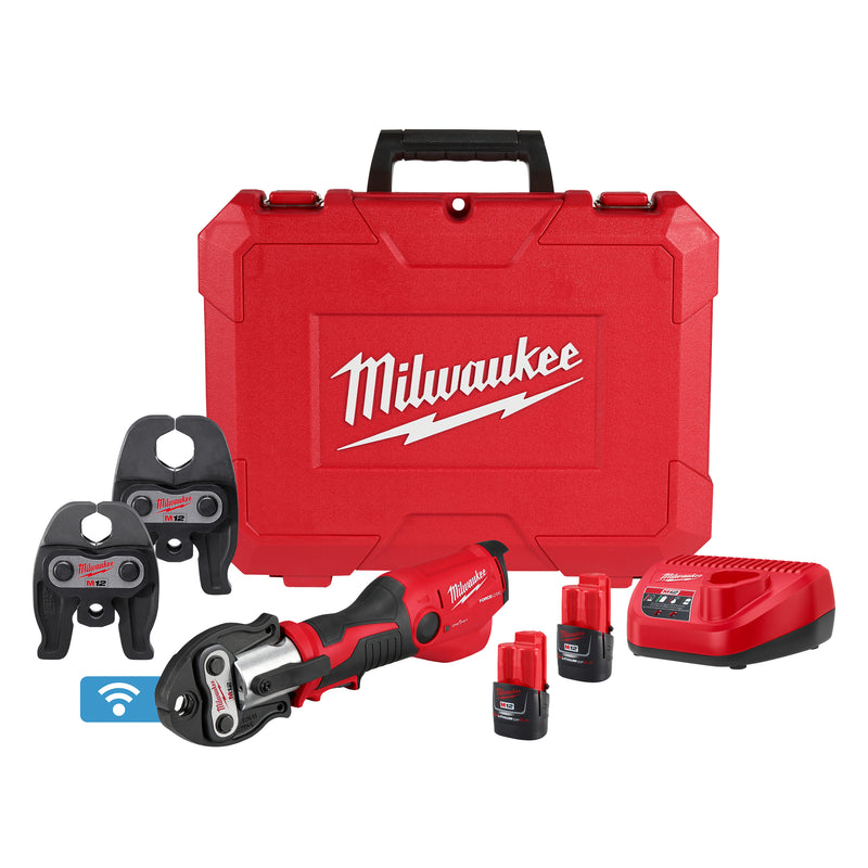 Milwaukee 2573-22 M12™ FORCE LOGIC™ Press Tool Kit w/ ONE‑KEY™ with 1/2" – 1" CTS‑V Jaws - Ace Tool Group - Milwaukee Tool