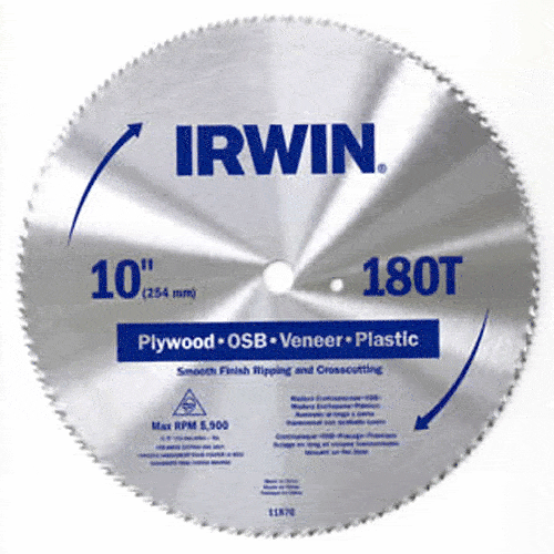 Irwin 11870 10-Inch Miter Saw Blade Classic Series Steel Table - Ace Tool Group - Irwin