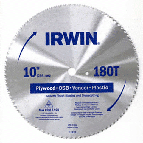 Irwin 11870 10-Inch Miter Saw Blade Classic Series Steel Table - Ace Tool Group - Irwin