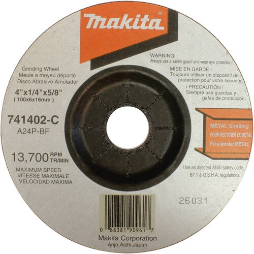 Makita 741402-9AP 4x5/8x1/4 in. Grinding Wheel 5/pk - Ace Tool Group - Makita