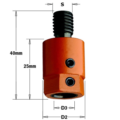 CMT 302.000.01 Boring Bit Adaptor, 10mm Bit Diameter - Ace Tool Group - CMT