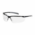 PIP 250-33-0010 Commander Eyewear, Clear Polycarbonate Lens, Anti-Reflective Coating, Semi-Rimless, Gloss Black Frame, Non-Slip Nose And Temple -12 Pack - Ace Tool Group - Protective Industrial Products