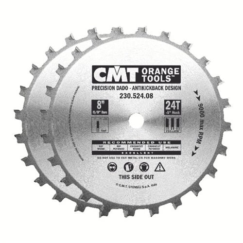 CMT 230.524.08 Precision Dado Set, 8-Inch X 24 Teeth - Ace Tool Group - CMT