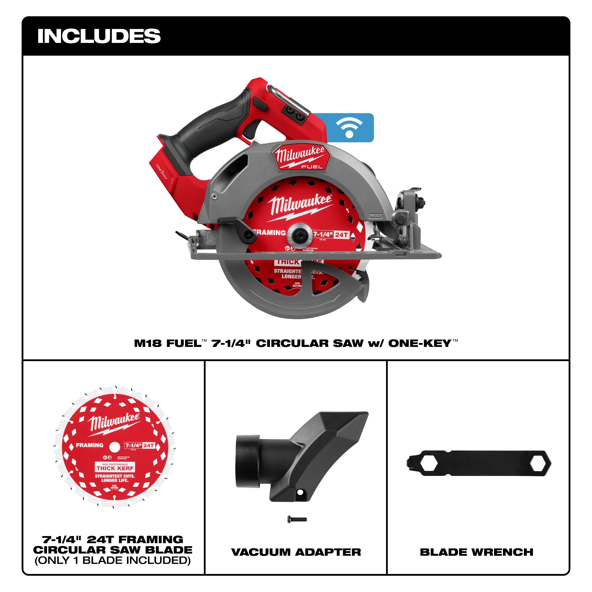 Milwaukee 2835-20 M18 FUEL™ 7-1/4" Circular Saw w/ ONE-KEY™